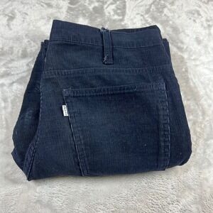 Levis Mens 33x30 Vintage 517 Corduroy Pants Navy Blue White Tab Straight Leg
